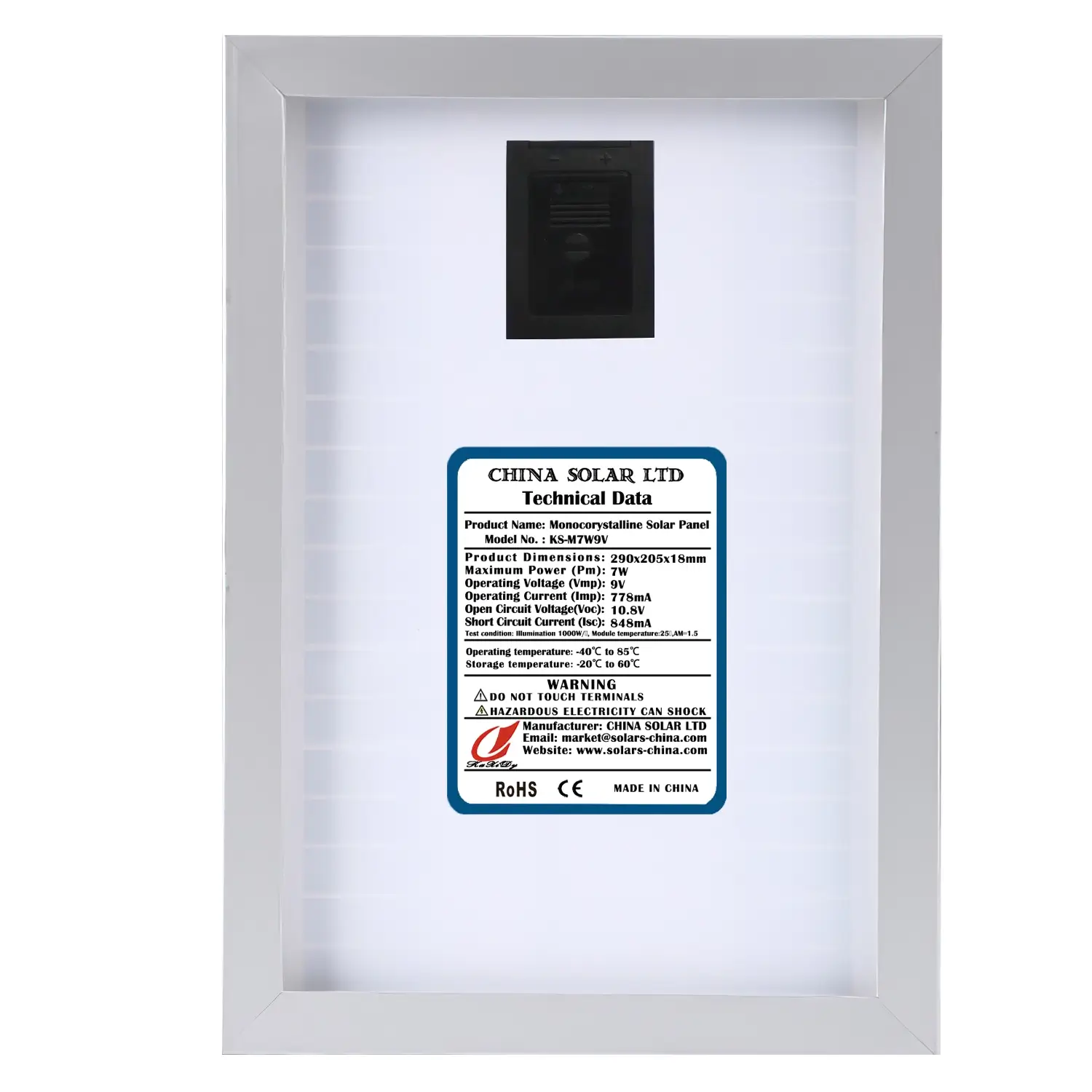 Module solaire monocristallin 7W