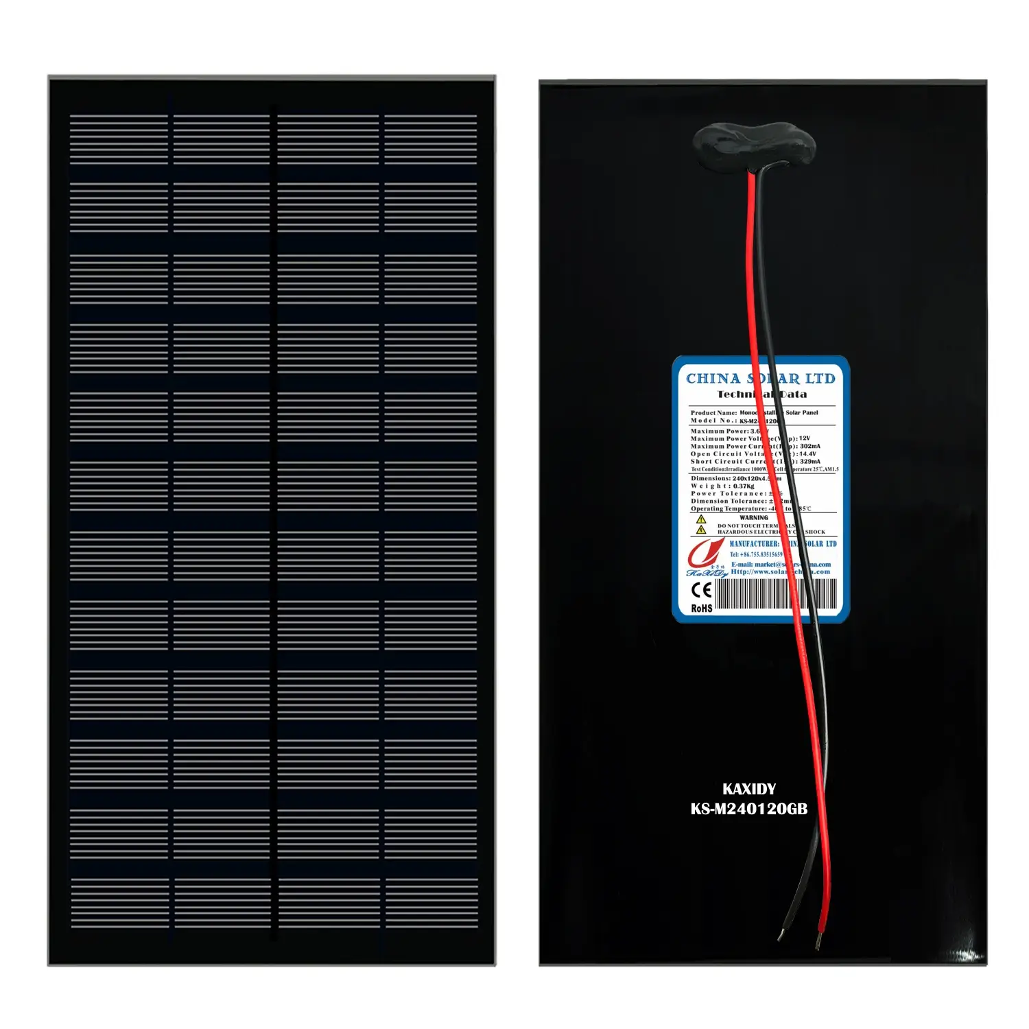4W panneau solaire noir