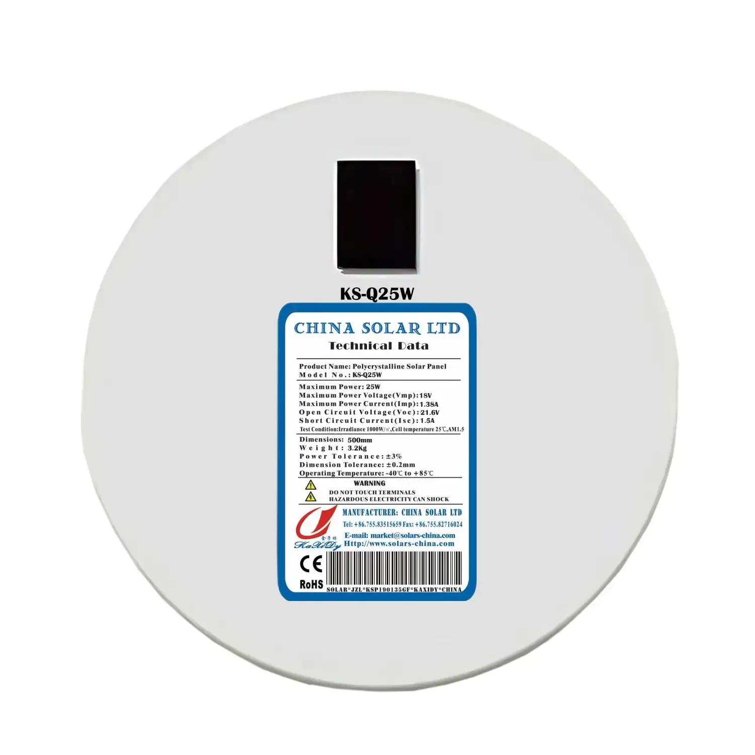 panneau solaire rond 25W