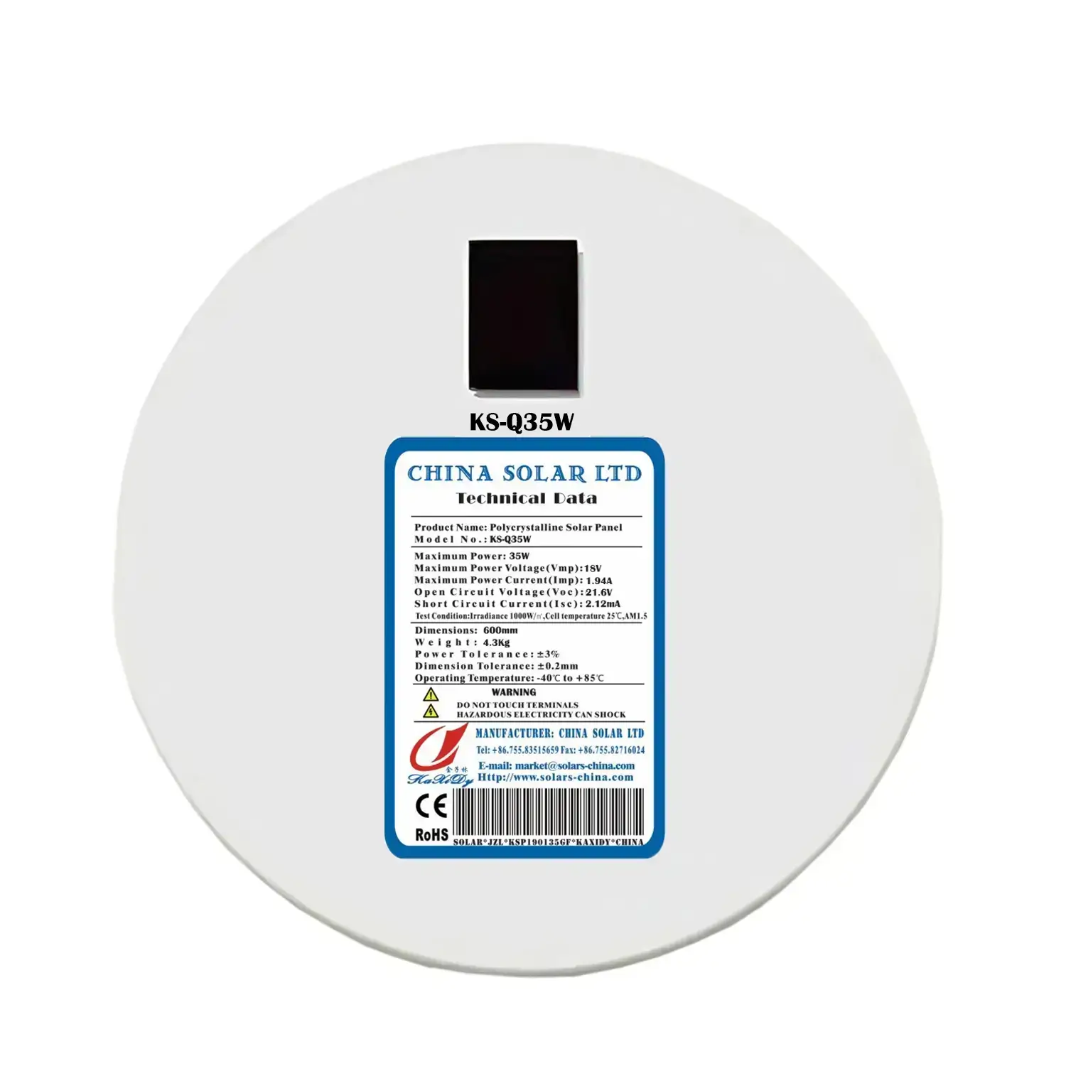 panneau solaire circulaire 35W