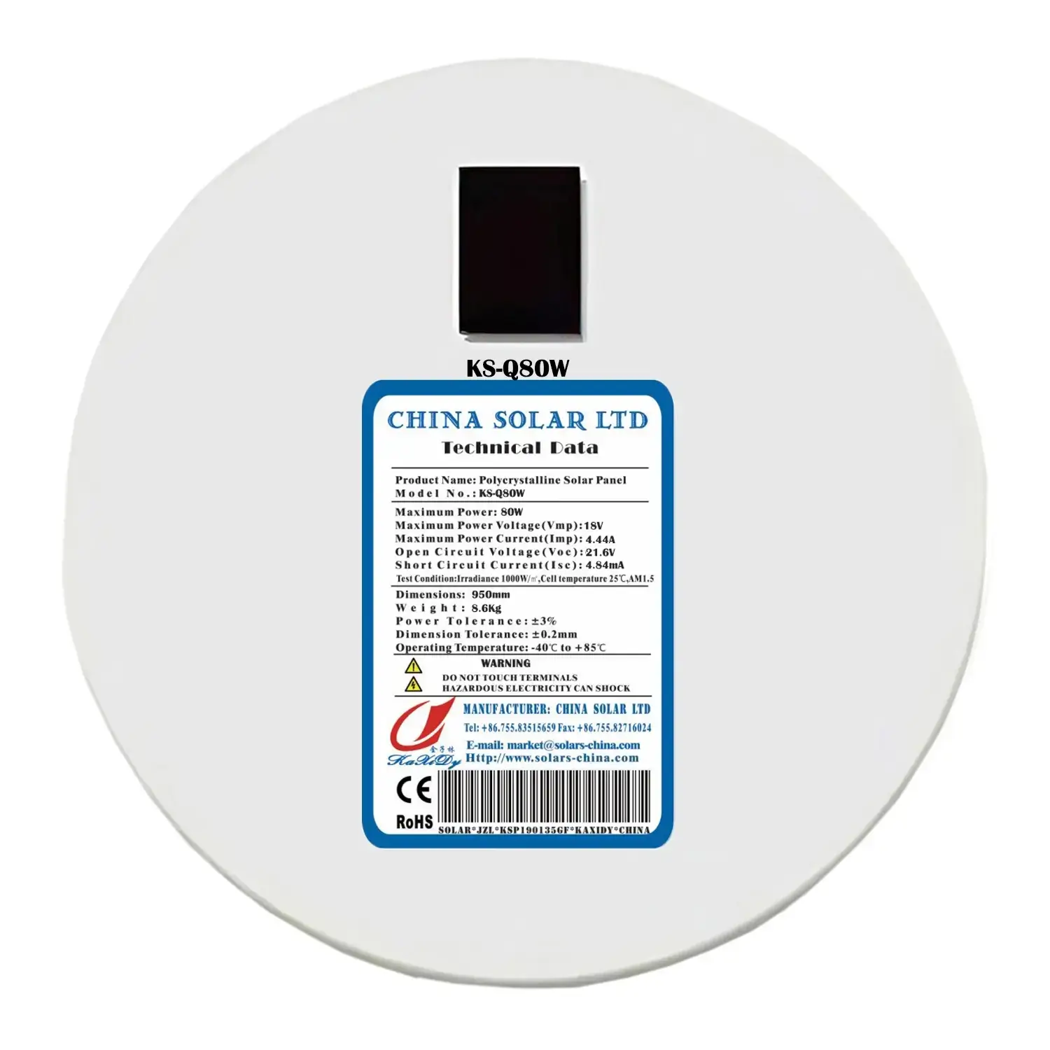 panneau solaire circulaire 80W