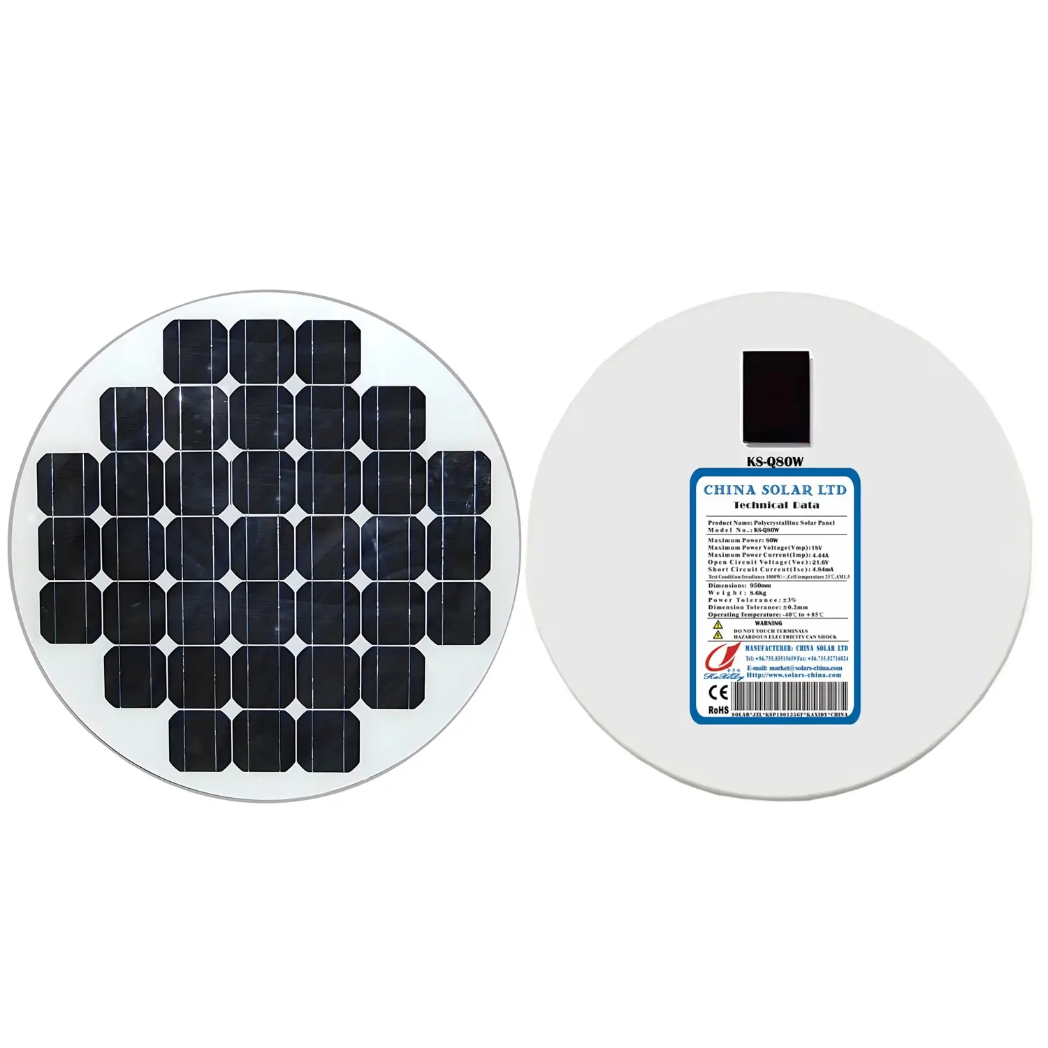panneaux solaires rond 80W
